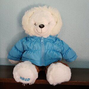Dan Dee Winter White Teddy Bear 18'in Blue Puffy Jacket 2010